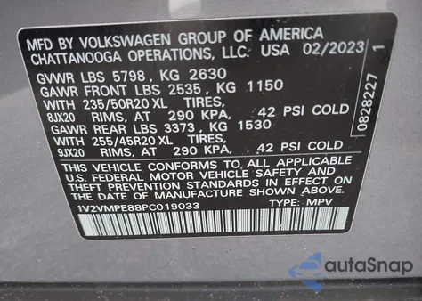 2023 Volkswagen Id.4 Pro/Pro S z USA, uszkodzony, nr VIN 1V2VMPE88PC019033